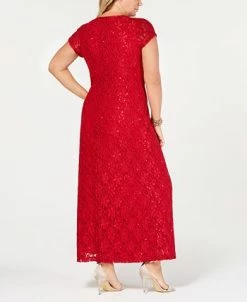 Alternative view of Connected Plus Size Sequined Lace Gown