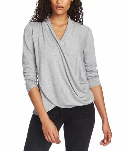 1.STATE Women’s Cross-Front Long Sleeve Cozy Knit Top