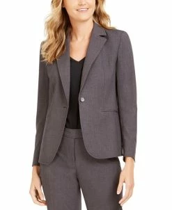 Anne Klein Single-Button Notched-Lapel Blazer
