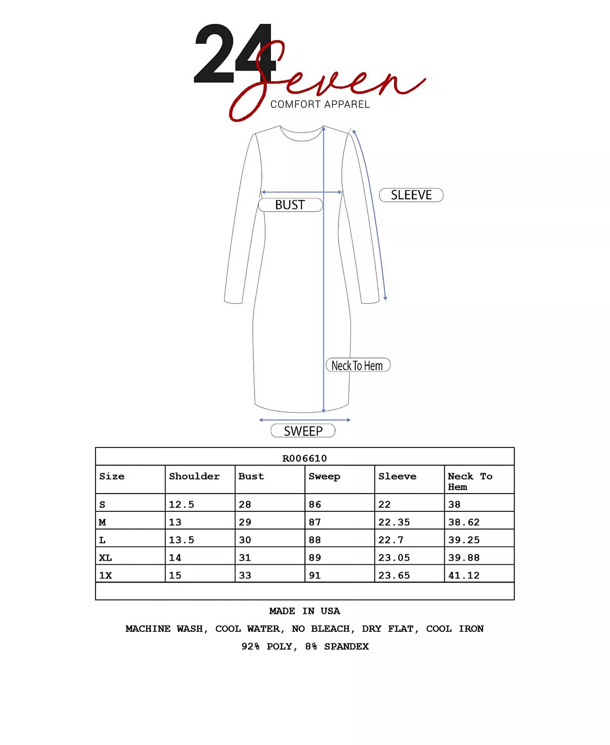 24Seven Comfort Apparel Women's Classic Long Sleeve Flared Mini Dress 4 24Seven Comfort Apparel Women's Classic Long Sleeve Flared Mini Dress - Image 4