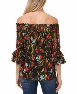 CeCe Women's Garden Flora Smocked Off-The-Shoulder Blouse 5 CeCe Women's Garden Flora Smocked Off-The-Shoulder Blouse -Anne Klein Sales Store 19419781 fpx