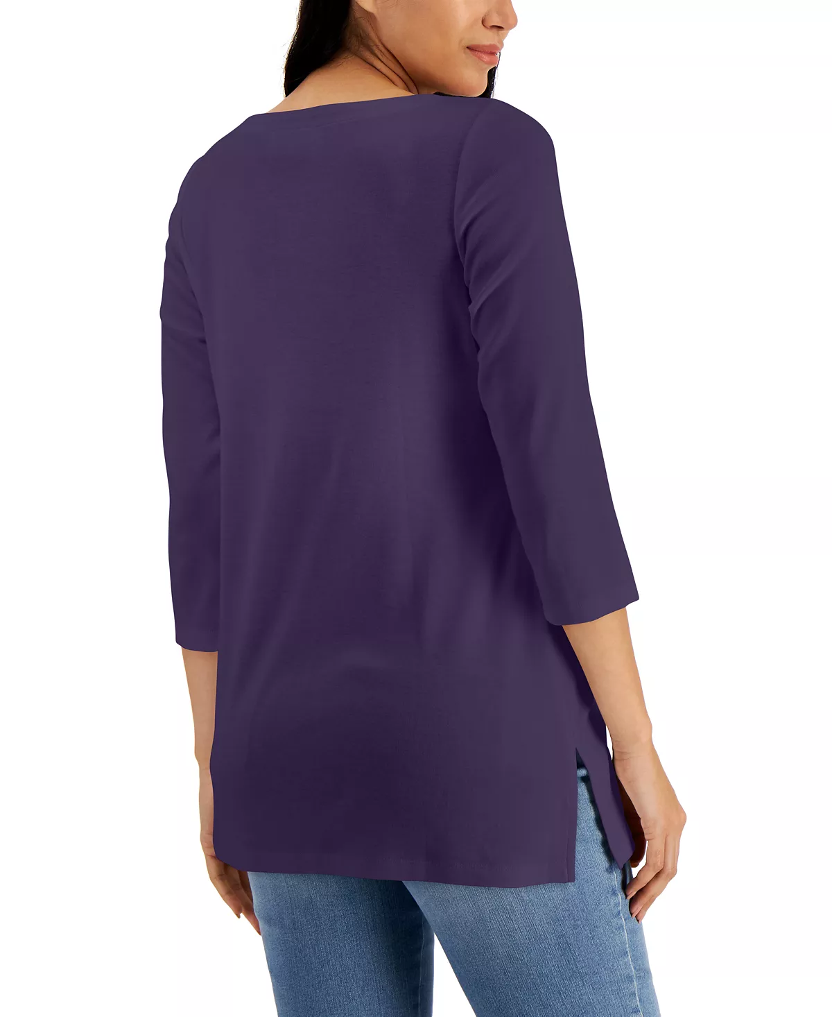 Karen Scott Boat-Neck 3/4-Sleeve Top, Created For Macy's 3 Karen Scott Boat-Neck 3/4-Sleeve Top, Created For Macy's - Image 3