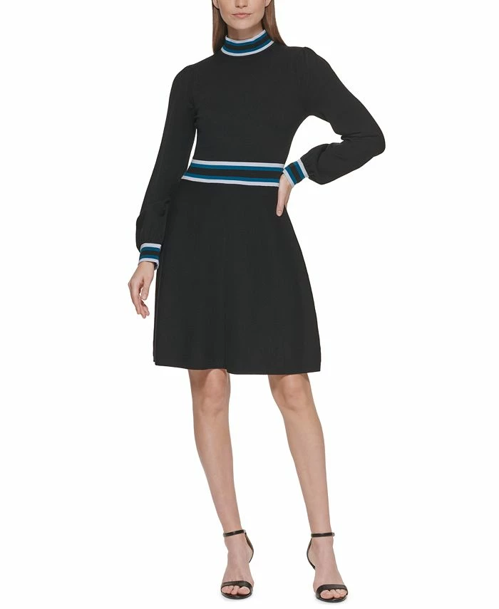 Vince Camuto Mock-Neck Fit & Flare Dress 1 Vince Camuto Mock-Neck Fit & Flare Dress
