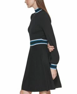 Vince Camuto Mock-Neck Fit & Flare Dress 7 Vince Camuto Mock-Neck Fit & Flare Dress -Anne Klein Sales Store 19642464 fpx