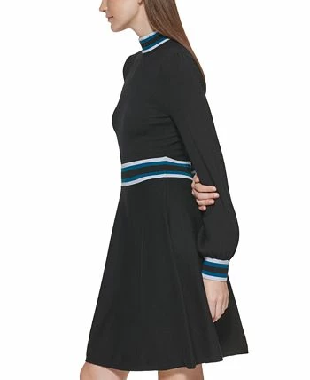 Vince Camuto Mock-Neck Fit & Flare Dress 3 Vince Camuto Mock-Neck Fit & Flare Dress - Image 3