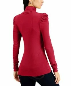 Alternative view of INC International Concepts Women's Puff-Sleeve Turtleneck Top, Created For Macy's