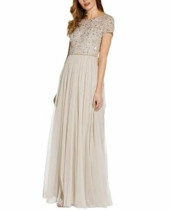 Adrianna Papell Beaded Chiffon Gown