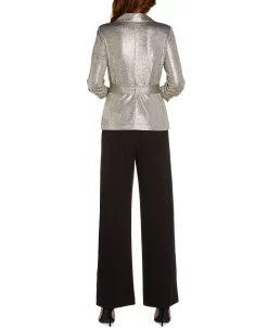 Alternative view of Adrianna Papell Metallic Wrap Top
