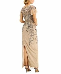 Alternative view of Papell Studio Beaded Illusion-Sleeve Gown