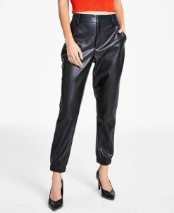 Bar III Faux-Leather Jogger Pants, Created For Macy's