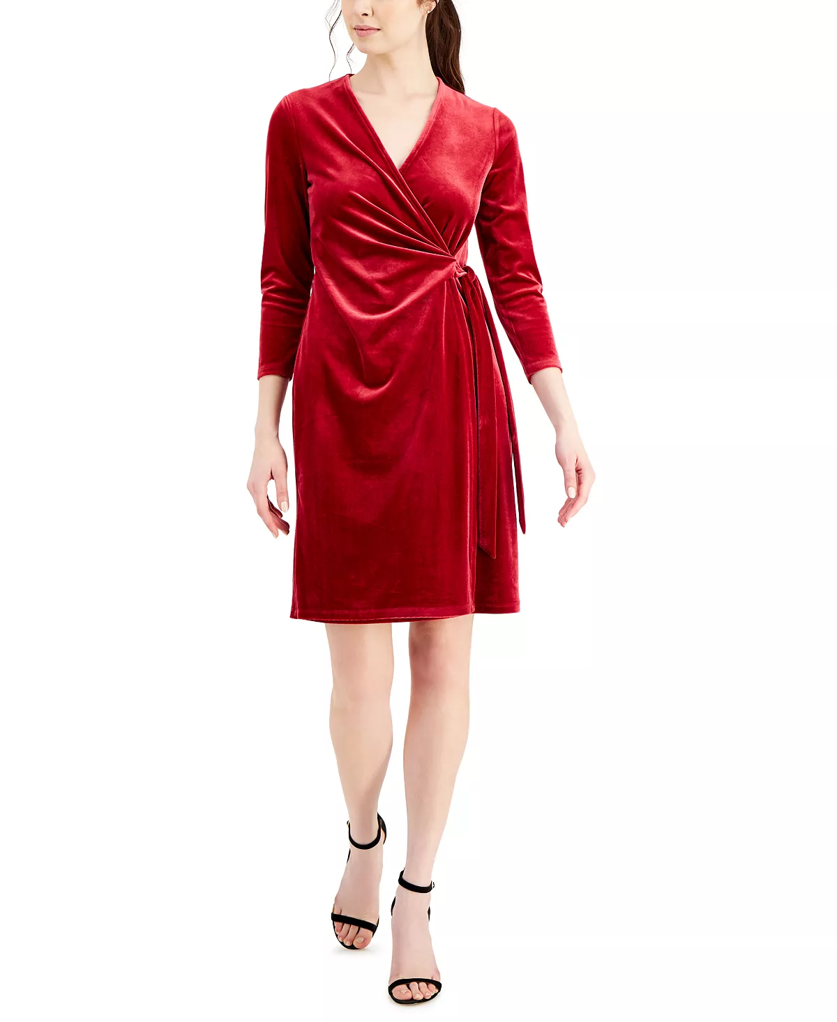 Anne Klein Velvet Wrap Sheath Dress 1 Anne Klein Velvet Wrap Sheath Dress