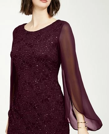 Connected Flutter-Sleeve Sequined Lace Dress 3 Connected Flutter-Sleeve Sequined Lace Dress - Image 3