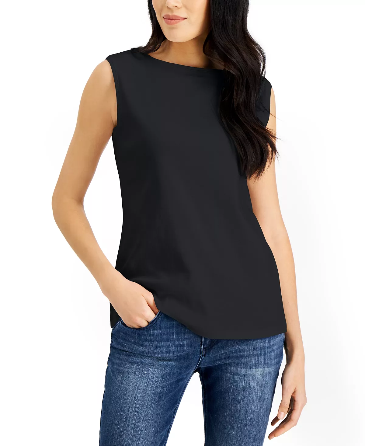 Karen Scott Cotton Boat-Neck Tank Top, Created For Macy's 4 Karen Scott Cotton Boat-Neck Tank Top, Created For Macy's - Image 4