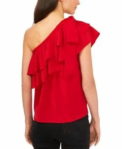 Alternative view of CeCe Asymmetrical One-Shoulder Ruffle Top