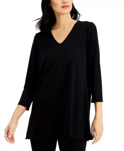 Alfani 3/4 Sleeve V-Neck Tunic, Created For Macy's