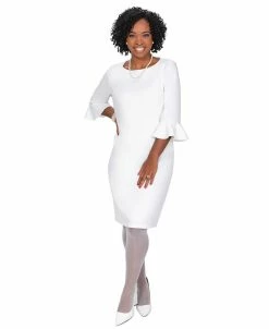 Kasper Ruffle-Sleeve Sheath Dress