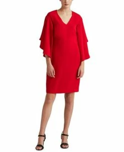 Lauren Ralph Lauren Ffle-Sleeve Cocktail Dress 6 Lauren Ralph Lauren Ffle-Sleeve Cocktail Dress -Anne Klein Sales Store 21062481 fpx