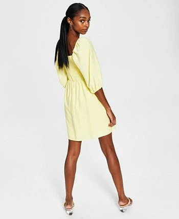 Bar III Women's Smocked Puff-Sleeve Fit & Flare Dress, Created For Macy's 2 Bar III Women's Smocked Puff-Sleeve Fit & Flare Dress, Created For Macy's - Image 2