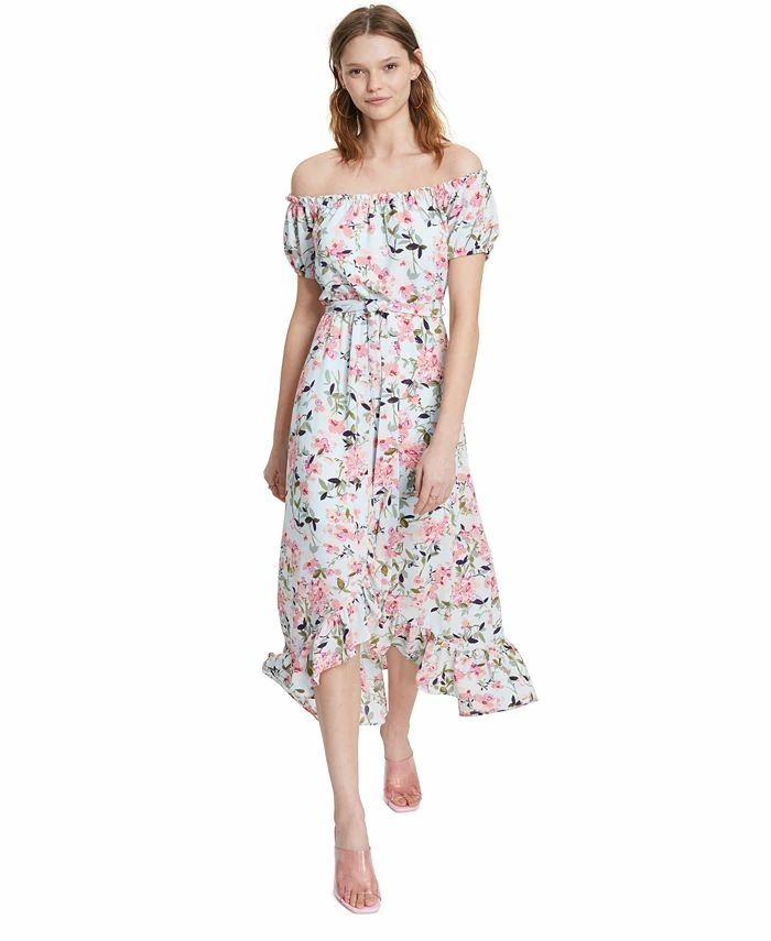 Bar III Women's Floral-Print Off-The-Shoulder Dress, Created For Macy's 1 Bar III Women's Floral-Print Off-The-Shoulder Dress, Created For Macy's