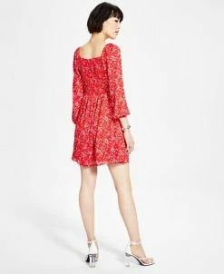Alternative view of Bar III Women's Ditsy-Print Tie-Bust Dress, Created For Macy's
