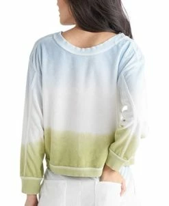 Alternative view of Black Tape Dip-Dyed Terry Sweatshirt