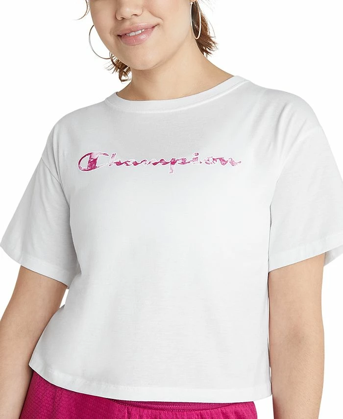 Champion Women's Cropped Logo T-Shirt 1 Champion Women's Cropped Logo T-Shirt