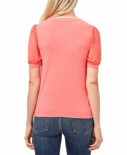 Alternative view of CeCe Women's Crewneck Short Sleeve Puff-Sleeve Knit Top
