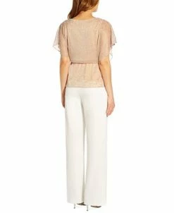 Alternative view of Adrianna Papell Flutter-Sleeve Metallic-Print Top