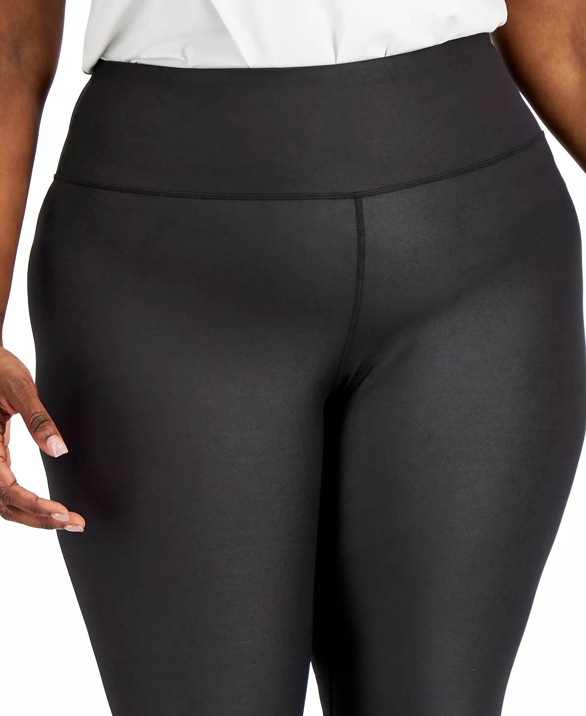 INC International Concepts Plus Size Shine Compression Leggings, Created For Macy's 3 INC International Concepts Plus Size Shine Compression Leggings, Created For Macy's - Image 3