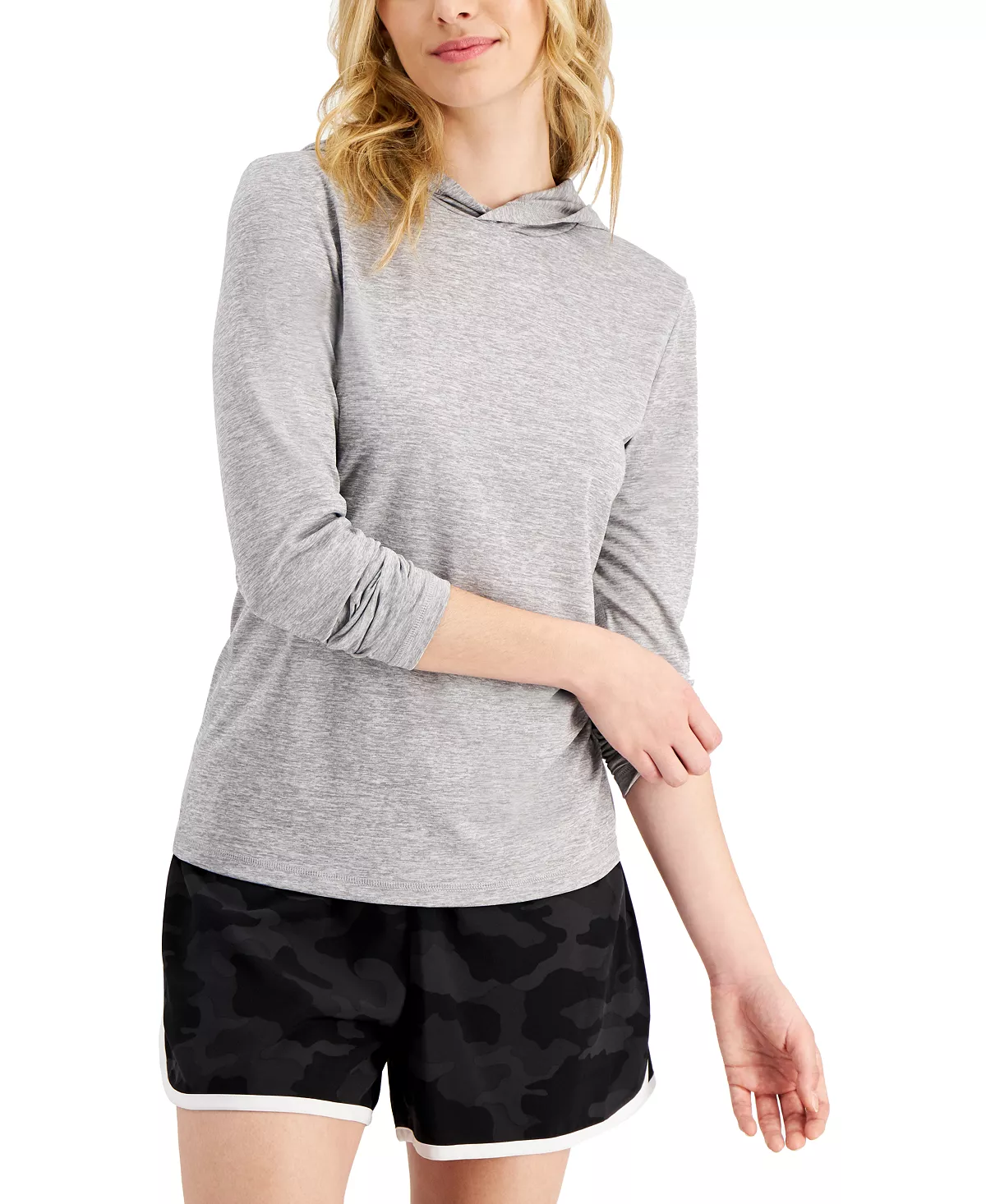 ID Ideology Women's Essentials Hooded T-Shirt, Created For Macy's 1 ID Ideology Women's Essentials Hooded T-Shirt, Created For Macy's