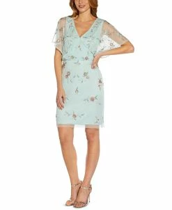 Adrianna Papell Women's Embellished Blouson Batwing-Sleeve Dress
