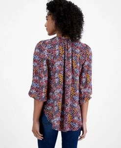 Alternative view of Bar III Women's Tie-Neck Tassel Tunic Top, Created For Macy's