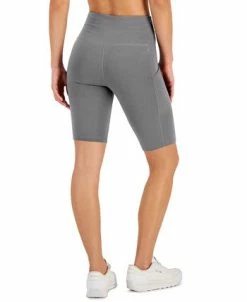 Alternative view of ID Ideology Petite 10 Compression Bike Shorts, Created For Macy's