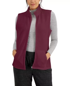 Karen Scott Quilted Fleece Vest, Created For Macy's