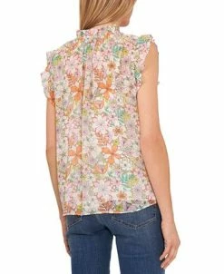Alternative view of CeCe Floral-Print Mock Neck Blouse