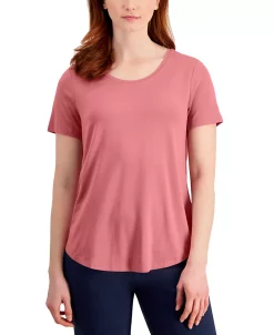 Alternative view of JM Collection Scoop-Neck T-Shirt, Created For Macy's