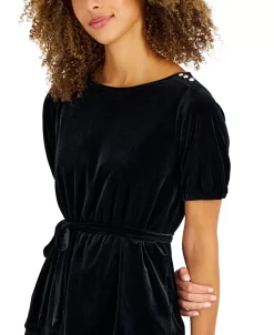 Alternative view of Charter Club Women's Velvet Tie-Waist Top, Created For Macy's