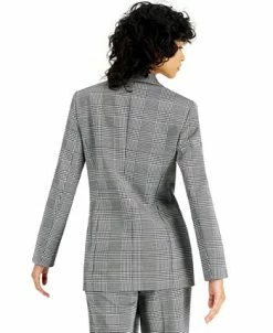 Alternative view of Bar III Women's Plaid Faux Double-Breasted Jacket, Created For Macy's