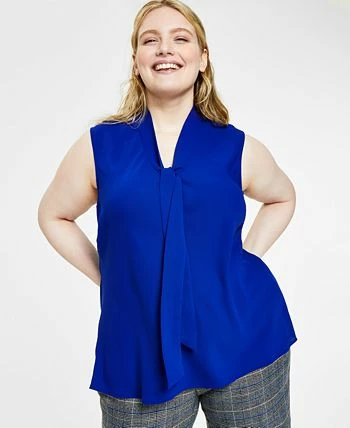 Kasper Plus Size Bow Top 2 Kasper Plus Size Bow Top - Image 2