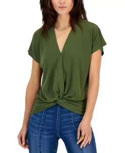 INC International Concepts Women's Faux-Wrap Knot-Hem Top, Created For Macy's 5 INC International Concepts Women's Faux-Wrap Knot-Hem Top, Created For Macy's -Anne Klein Sales Store 21997953 fpx
