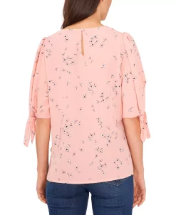CeCe Women's Bow Detail Printed Puff Sleeve Blouse Top 6 CeCe Women's Bow Detail Printed Puff Sleeve Blouse Top -Anne Klein Sales Store 22021180 fpx