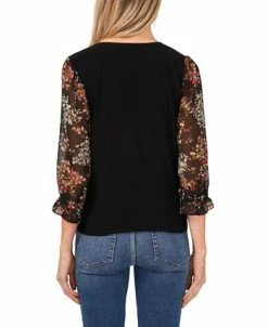 CeCe Women's Ditsy Floral Sleeve Knit Top 5 CeCe Women's Ditsy Floral Sleeve Knit Top -Anne Klein Sales Store 22023376 fpx