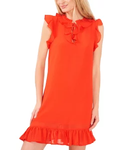 CeCe Women's Ruffled Tie-Neck Dress 7 CeCe Women's Ruffled Tie-Neck Dress -Anne Klein Sales Store 22037954 fpx