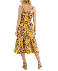 Alternative view of INC International Concepts Women's Printed Tie-Waist Dress, Created For Macy's