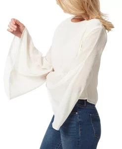 Jessica Simpson Women's Monique Ruched Trumpet-Sleeve Top -Anne Klein Sales Store 22206427 fpx