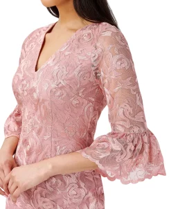 Adrianna Papell Women's Lace Bell-Sleeve Dress 6 Adrianna Papell Women's Lace Bell-Sleeve Dress -Anne Klein Sales Store 22207215 fpx