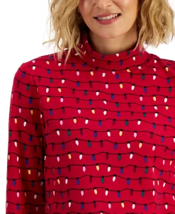 Alternative view of Karen Scott Women's Holiday Mock-Neck Top, Created For Macy's