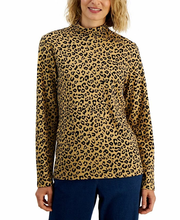 Karen Scott Women's Printed Mock-Neck Top, Created For Macy's 1 Karen Scott Women's Printed Mock-Neck Top, Created For Macy's