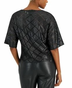 Alternative view of Anne Klein Women's Crewneck Short-Sleeve Lace Top
