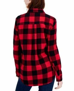 Alternative view of Style & Co Women's Buffalo Plaid Flannel Shirt, Created For Macy's